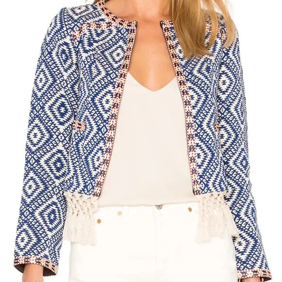 REVOLVE x Tularosa Santa Fe Fringe Jacket in Diamondback Multi - Picture 4 of 11
